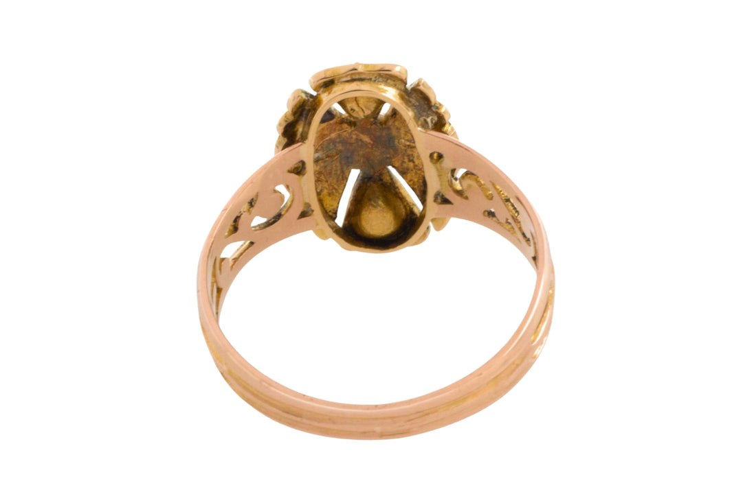 Antique pearl and rose diaomond ring