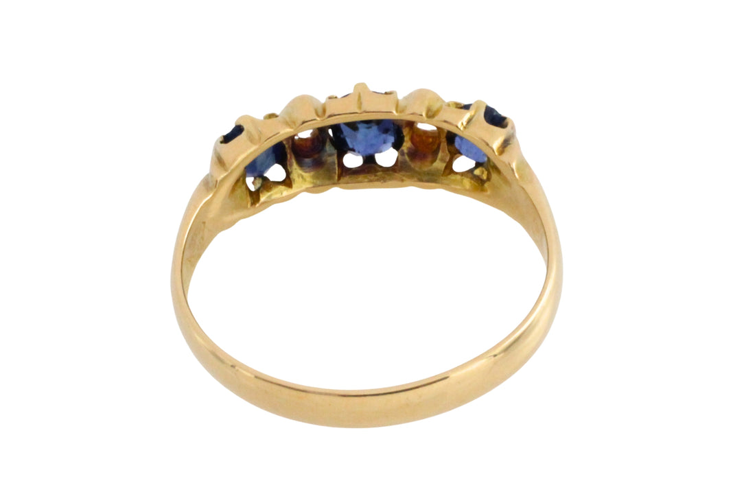 Victorian sapphire and diamond ring from 1897-Antique rings-The Antique Ring Shop