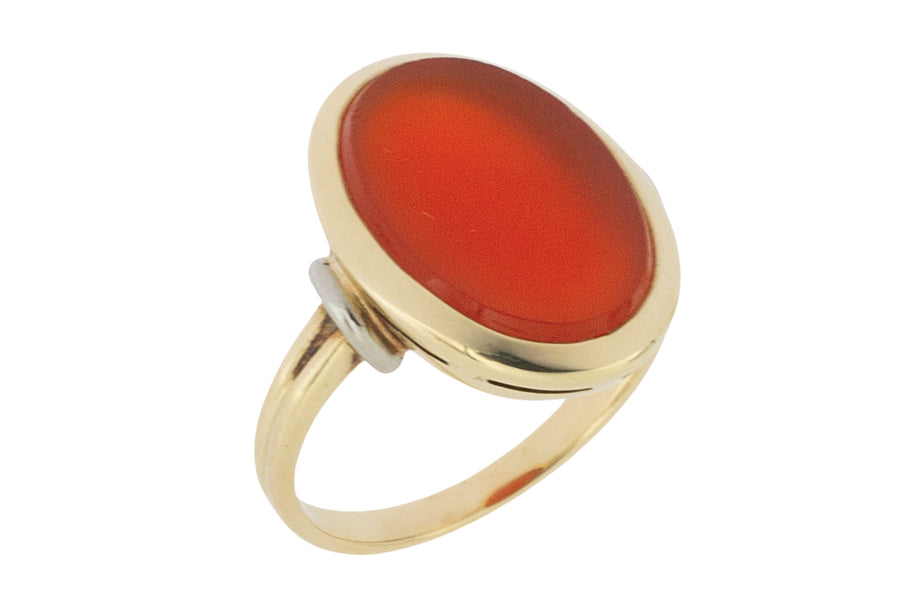 Vintage carnelian signet ring-Vintage Rings-The Antique Ring Shop