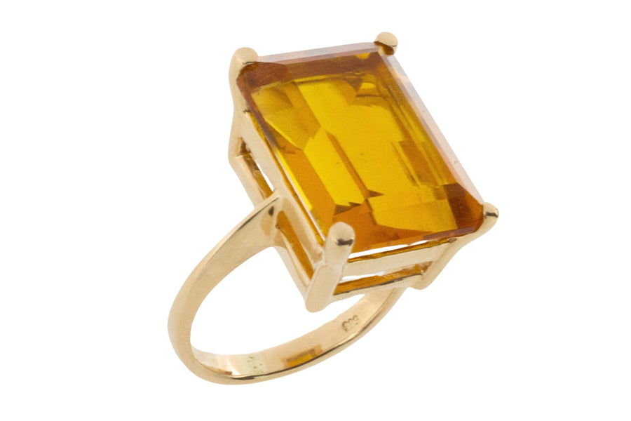 Citrine ring in 14 carat gold-Vintage Rings-The Antique Ring Shop