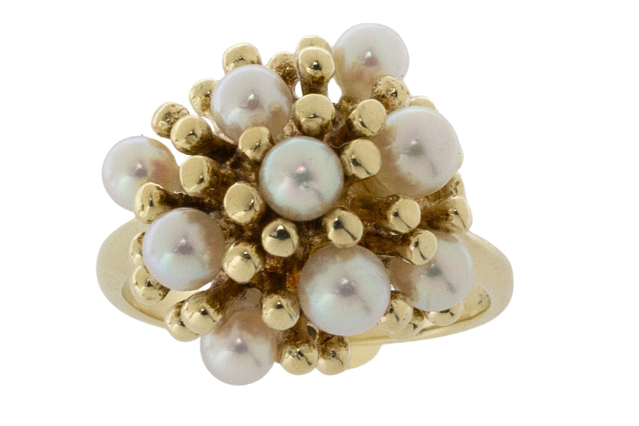 Vintage pearl ring in 14 carat gold-Vintage Rings-The Antique Ring Shop