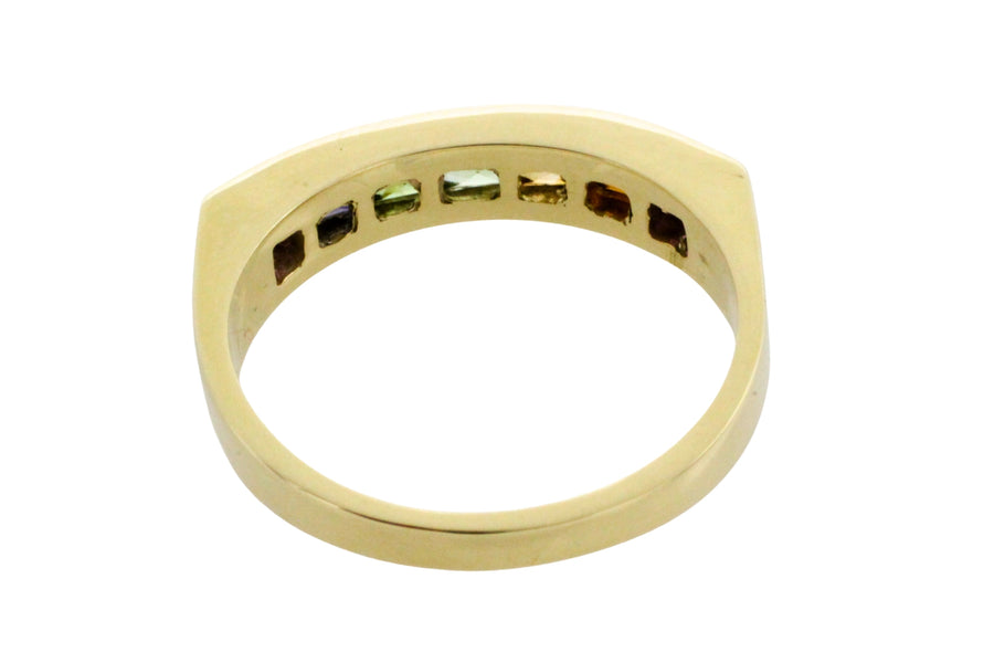 Multi gem ring in 14 carat gold-Vintage Rings-The Antique Ring Shop