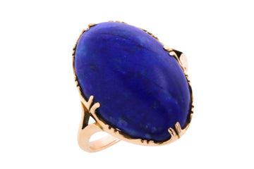 Cabochon lapiz ring in 14 carat gold-Vintage Rings-The Antique Ring Shop