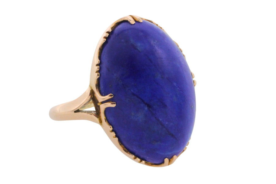 Cabochon lapiz ring in 14 carat gold-Vintage Rings-The Antique Ring Shop