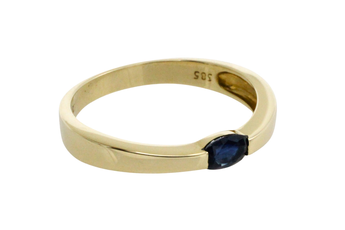 Single stone sapphire ring-Vintage Rings-The Antique Ring Shop