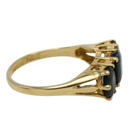 Peacock sapphire and diamond ring in 18 carat gold-The Antique Ring Shop