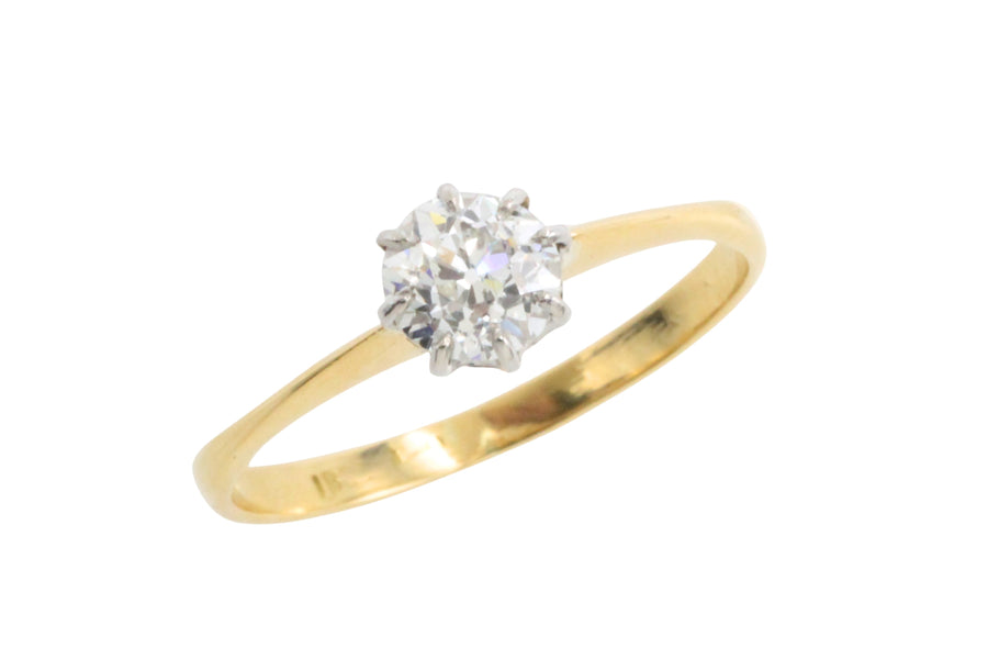 Edwardian old cut diamond solitaire ring-engagement rings-The Antique Ring Shop