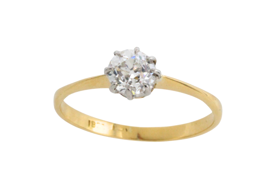 Edwardian old cut diamond solitaire ring-engagement rings-The Antique Ring Shop