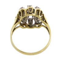 Vintage sapphire and diamond cluster ring-engagement rings-The Antique Ring Shop