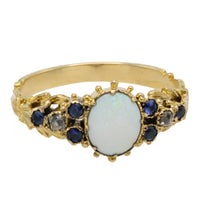Victorian opal, sapphire and diamond ring-Antique rings-The Antique Ring Shop