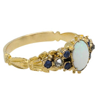 Victorian opal, sapphire and diamond ring-Antique rings-The Antique Ring Shop