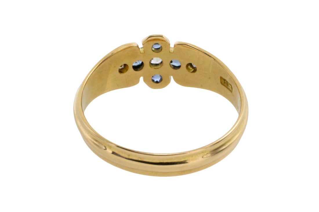 Victorian sapphire and diamond ring from 1899-Antique rings-The Antique Ring Shop