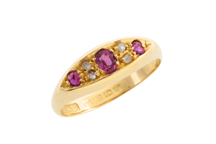 Antique ruby and rose diamond ring from 1915-Antique rings-The Antique Ring Shop