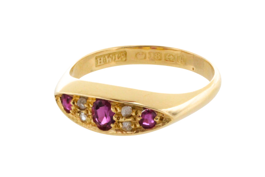 Antique ruby and rose diamond ring from 1915-Antique rings-The Antique Ring Shop
