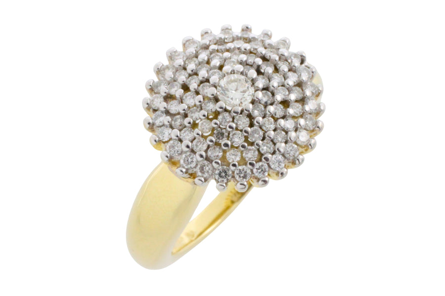 Diamond cluster ring in 14 carat gold-engagement rings-The Antique Ring Shop