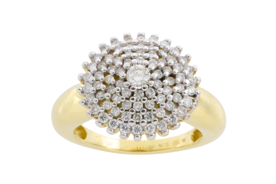 Diamond cluster ring in 14 carat gold-engagement rings-The Antique Ring Shop