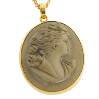 Lava Cameo in 18 carat gold-Pendants-The Antique Ring Shop