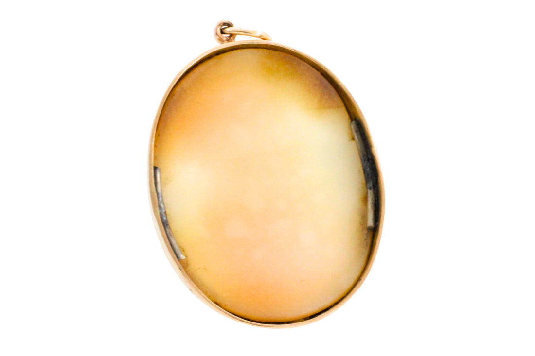 Vintage cameo pendant in 14 carat gold-Pendants-The Antique Ring Shop