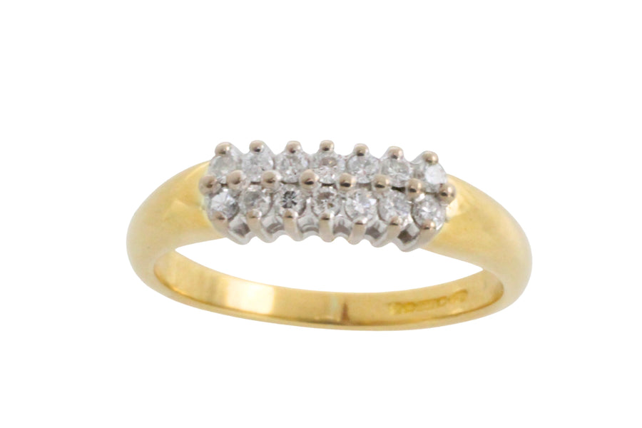 Vintage double row diamond ring-Vintage Rings-The Antique Ring Shop