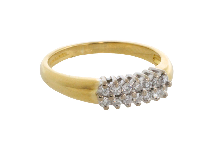 Vintage double row diamond ring-Vintage Rings-The Antique Ring Shop