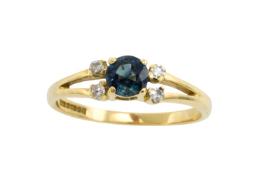 Vintage sapphire and diamond ring-engagement rings-The Antique Ring Shop