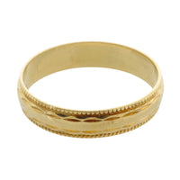Vintage 18 carat gold band with motif-wedding rings-The Antique Ring Shop