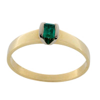 Emerald ring in 14 carat gold-Vintage Rings-The Antique Ring Shop