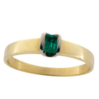 Emerald ring in 14 carat gold-Vintage Rings-The Antique Ring Shop