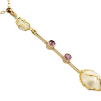 Vintage pearl and tourmaline pendant-The Antique Ring Shop