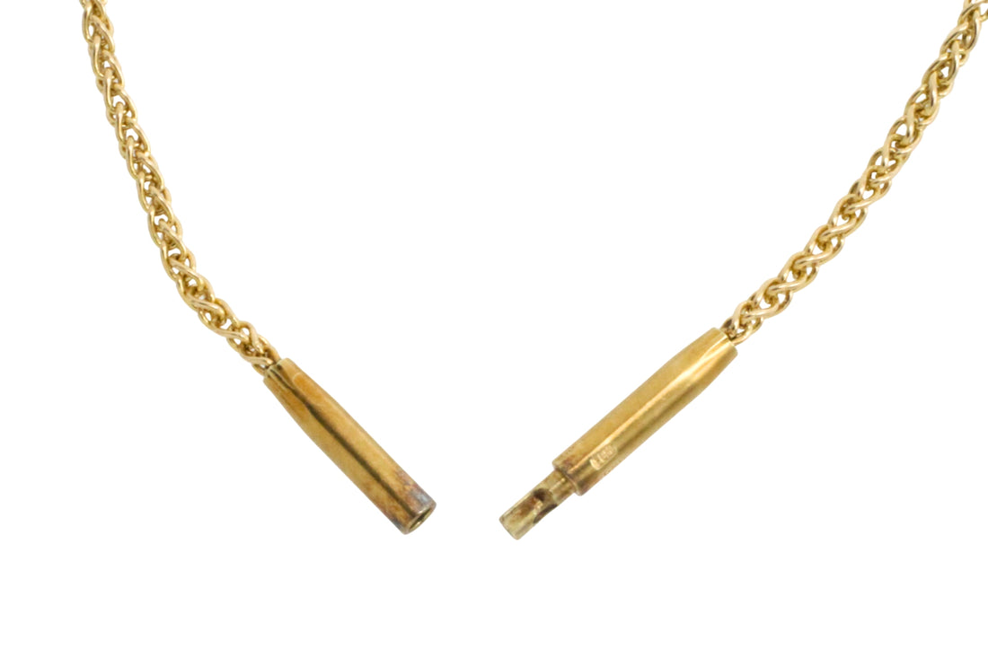 Emerald and diamond pendant in 14 carat gold-Pendants-The Antique Ring Shop