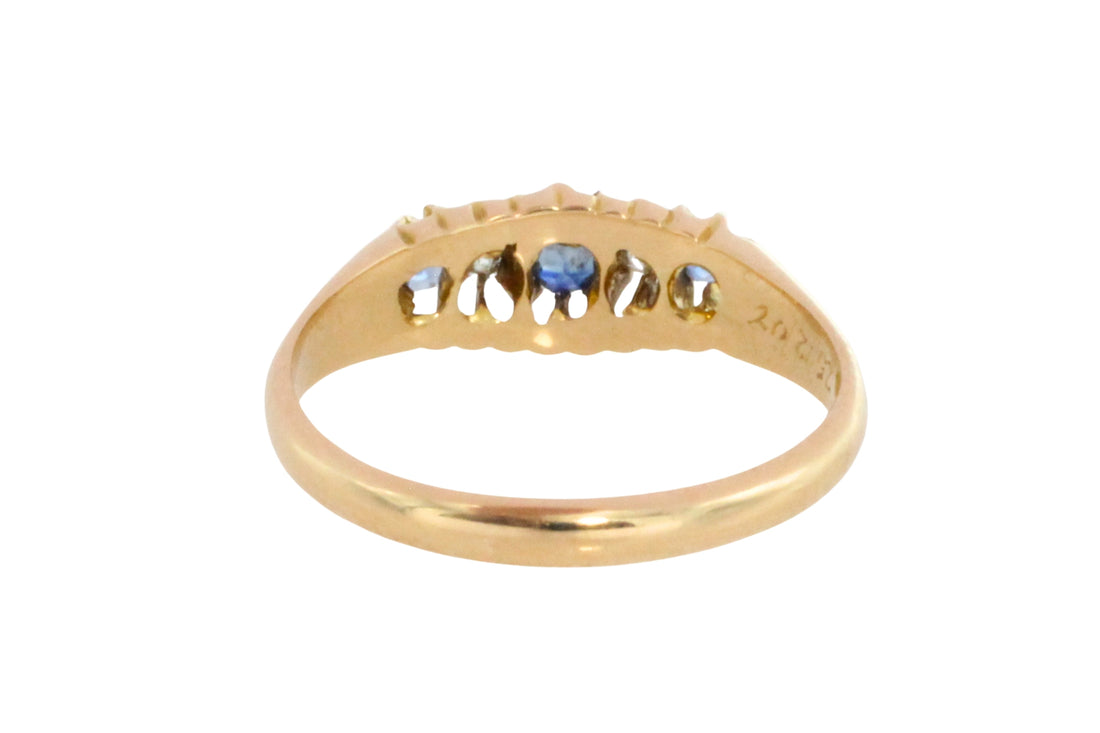 Edwardian sapphire and diamond ring from 1905-Antique rings-The Antique Ring Shop