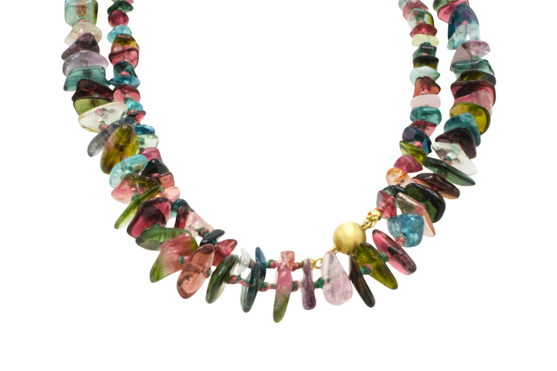 Diverse colored tourmaline collier-colliers-The Antique Ring Shop