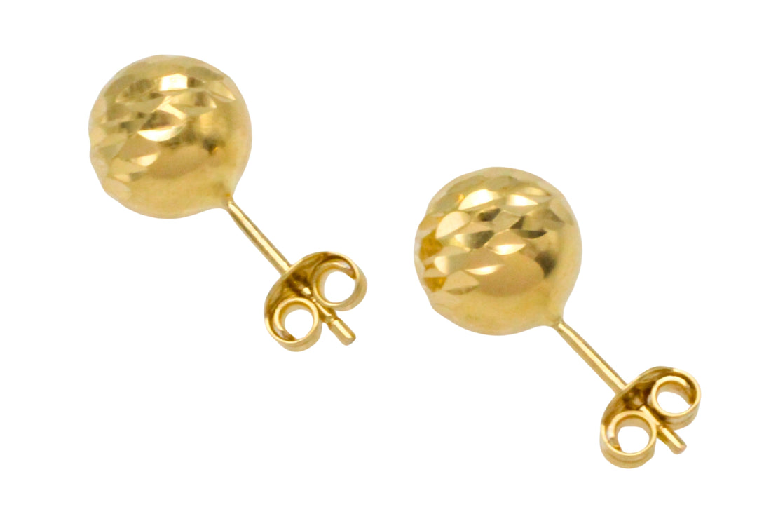 18 carat gold sphere stud earrings-Earrings-The Antique Ring Shop