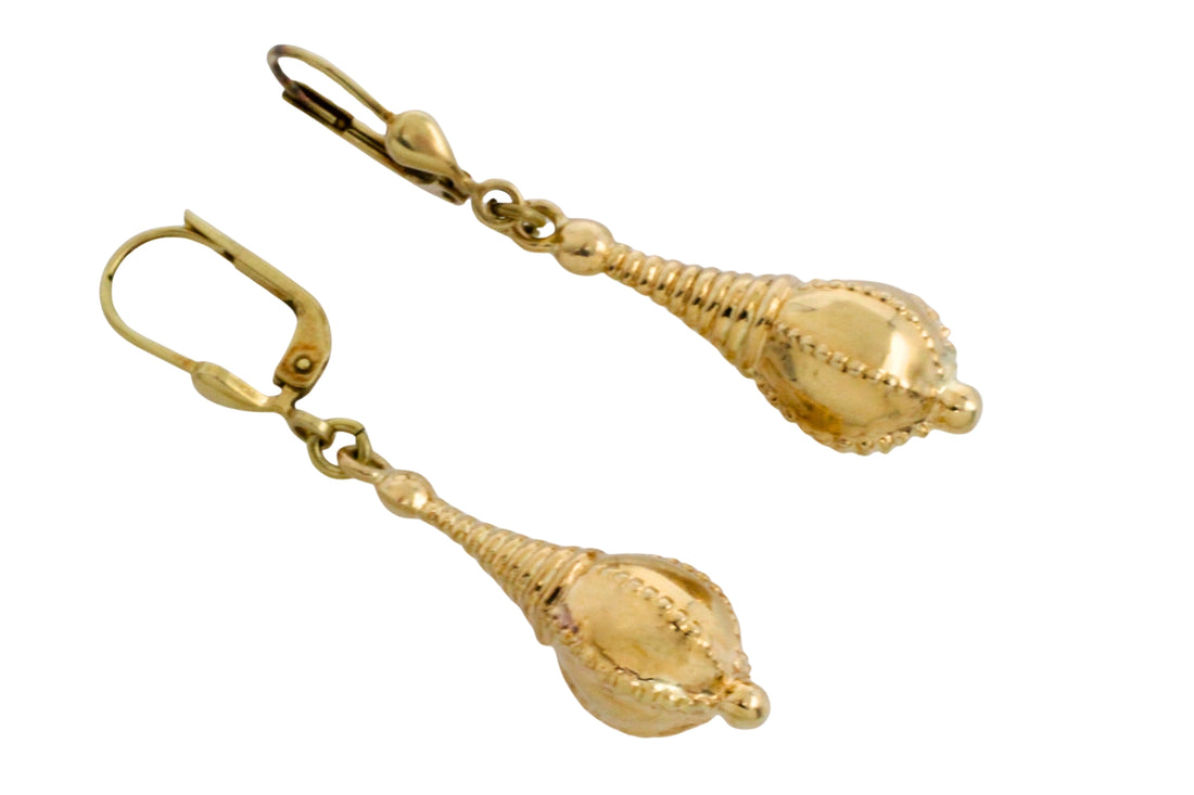 Vintage pendant earrings in 14 carat gold-The Antique Ring Shop