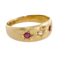 Ruby and diamond gypsy ring from 1895-Antique rings-The Antique Ring Shop