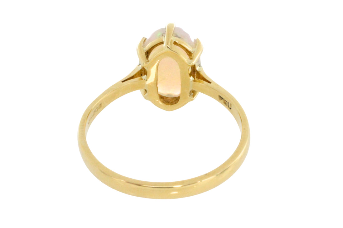 Cabochon opal ring in 18 carat gold-Vintage Rings-The Antique Ring Shop