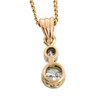Old cut diamond pendant in 14 carat gold-Pendants-The Antique Ring Shop