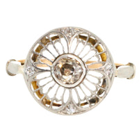Art Deco filigree ring with old cut diamonds-Antique rings-The Antique Ring Shop