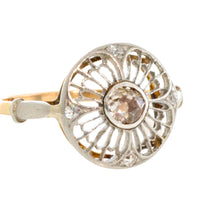 Art Deco filigree ring with old cut diamonds-Antique rings-The Antique Ring Shop