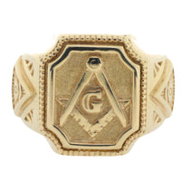 Vintage freemasons ring in 14 carat gold-gents rings-The Antique Ring Shop