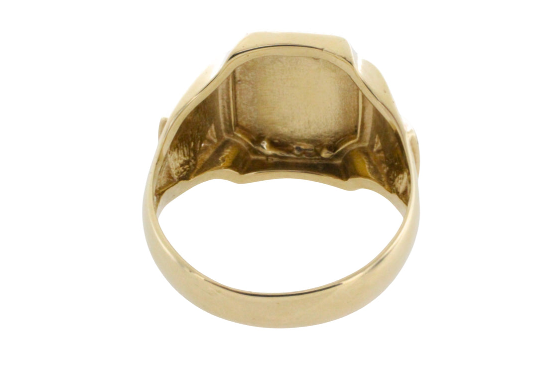 Vintage freemasons ring in 14 carat gold-gents rings-The Antique Ring Shop