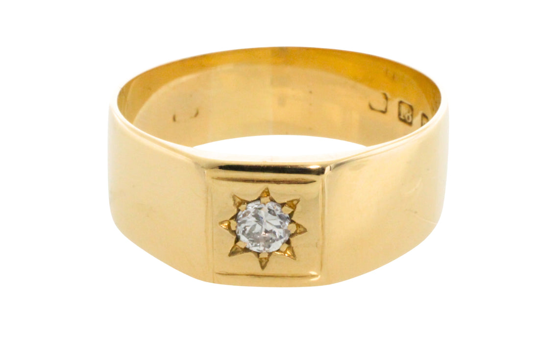 Diamond gypsy ring from 1926-gents rings-The Antique Ring Shop