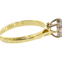 Diamond cluster ring in 18 carat gold-engagement rings-The Antique Ring Shop