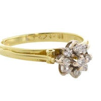 Diamond cluster ring in 18 carat gold-engagement rings-The Antique Ring Shop