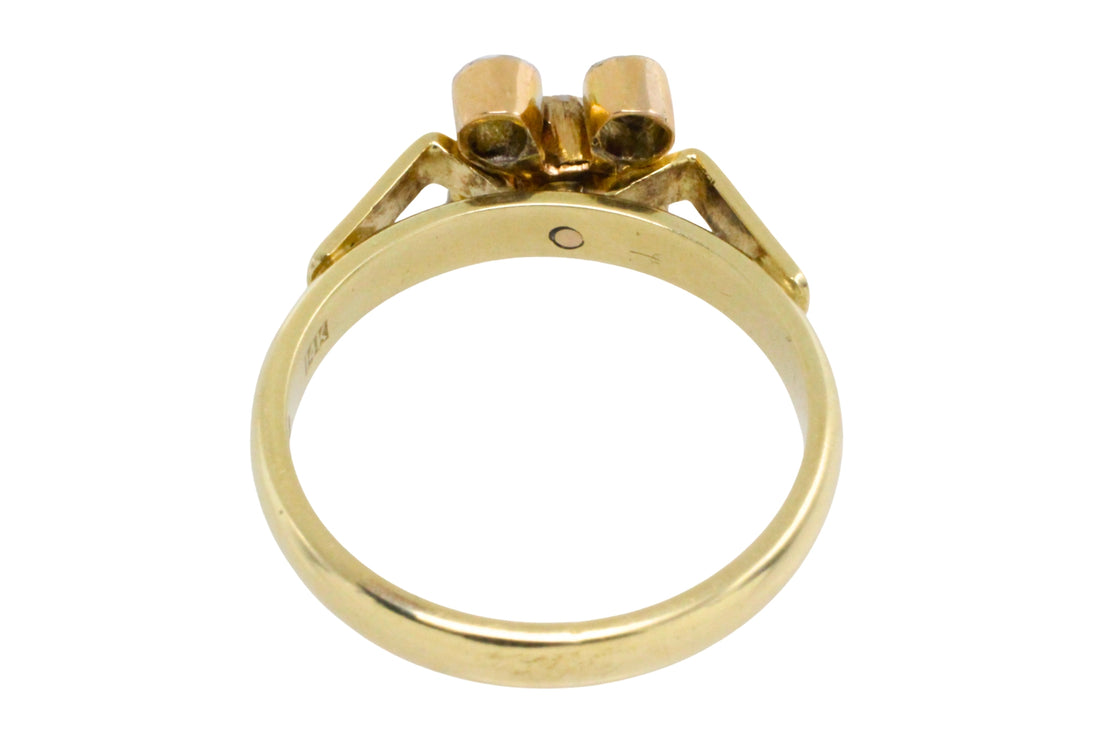 Vintage five stone old European cut diamond ring-Vintage Rings-The Antique Ring Shop