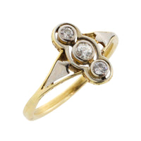 Antique diamond three stone ring in 14 carat gold-Antique rings-The Antique Ring Shop