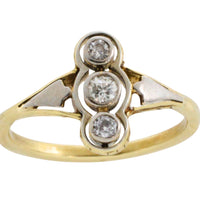 Antique diamond three stone ring in 14 carat gold-Antique rings-The Antique Ring Shop
