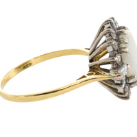 Vintage opal and diamond ring-Vintage Rings-The Antique Ring Shop