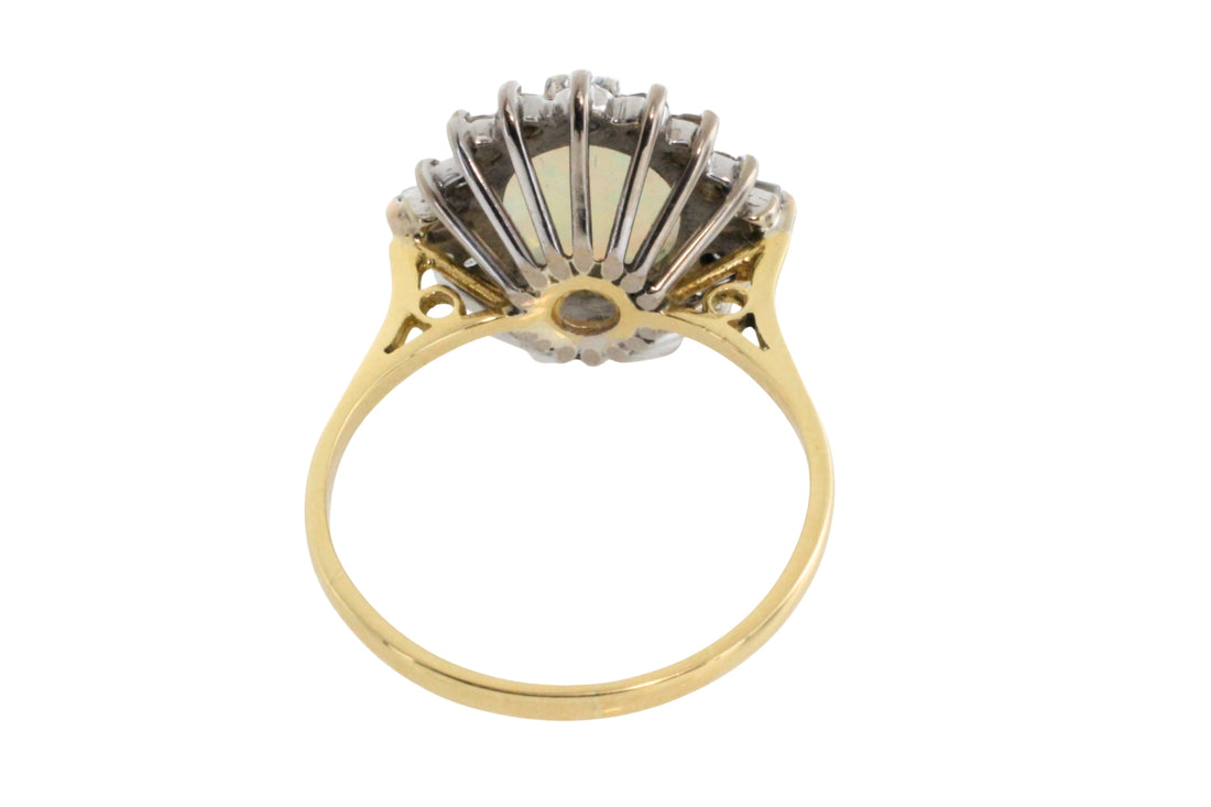 Vintage opal and diamond ring-Vintage Rings-The Antique Ring Shop