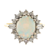 Vintage opal and diamond ring-Vintage Rings-The Antique Ring Shop
